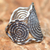 Sterling silver cocktail ring, 'Hill Tribe Moon' - Handcrafted Sterling Silver Band Ring (image 2b) thumbail