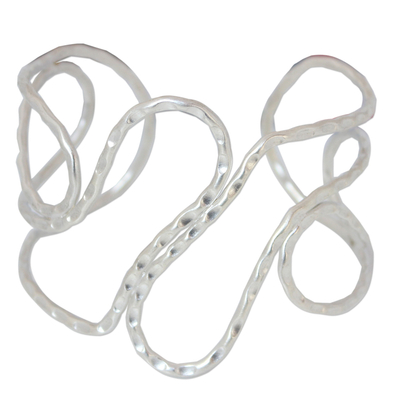 Manschettenarmband aus Sterlingsilber - Manschettenarmband aus gehämmertem Sterlingsilber