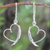 Sterling silver heart earrings, 'Love Promise' - Heart Shaped Sterling Silver Dangle Earrings (image 2) thumbail