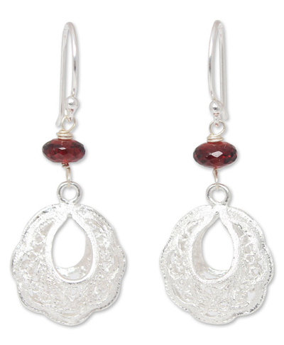 Garnet filigree earrings