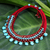 Brass beaded choker, 'Alive' - Beaded Turquoise coloured Necklace thumbail