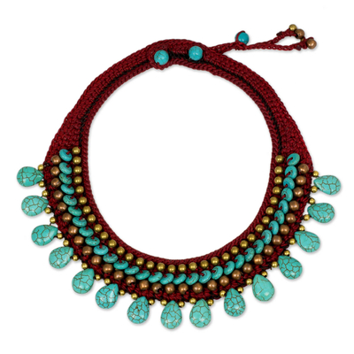 Beaded Turquoise Colored Necklace
