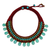Brass beaded choker, 'Alive' - Beaded Turquoise Colored Necklace