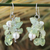 Pearl and prehnite cluster earrings, 'Thai Whisper' - Prehnite and Pearl Dangle Earrings (image 2) thumbail