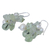 Pearl and prehnite cluster earrings, 'Thai Whisper' - Prehnite and Pearl Dangle Earrings (image 2b) thumbail