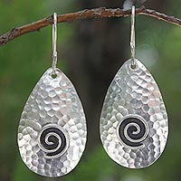 Sterling silver dangle earrings, 'Kraton Vibe'