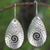 Sterling silver dangle earrings, 'Kraton Vibe' - Handcrafted Sterling Silver Dangle Earrings (image 2) thumbail