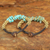 Beaded wristband bracelets, 'Blue Green Orchids' (pair) - Quartz and Beaded Wristband Bracelets (Pair) (image 2c) thumbail