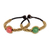 Beaded wristband bracelets, 'Planet Spring' (pair) - Beaded Brass and Quartz Bracelets (Pair) thumbail
