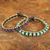 Beaded wristband bracelets, 'Blue Purple Aryuveda' (pair) - Hand Made Quartz and Resin Beaded Bracelets (Pair) thumbail