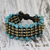 Beaded wristband bracelet, 'Lanna Dazzle' - Artisan Crafted Beaded Turquoise Colored Bracelet thumbail