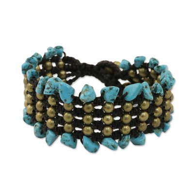 Artisan Crafted Beaded Turquoise Colored Bracelet