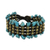 Beaded wristband bracelet, 'Lanna Dazzle' - Artisan Crafted Beaded Turquoise Colored Bracelet (image 2a) thumbail