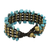 Beaded wristband bracelet, 'Lanna Dazzle' - Artisan Crafted Beaded Turquoise Colored Bracelet (image 2e) thumbail