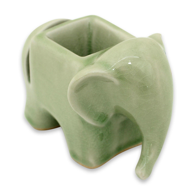 Tarjetero y clip de cerámica Celadon - tarjetero de cerámica celadón