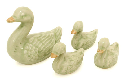 Celadon Ceramic Figurines (Set of 4)