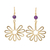 Gold-plated amethyst dangle earrings, 'Stylish Sunflower' - Gold-plated Amethyst Dangle Earrings