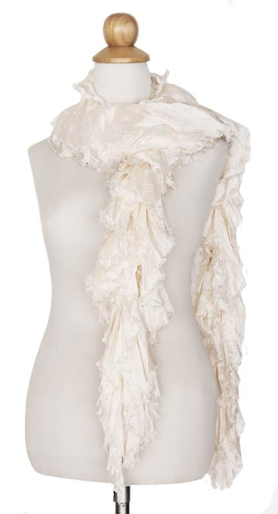 Thai scarf, 'Daring White' - Thai scarf