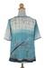 Cotton tunic, 'Owl Adventures' - Hand Painted Women's Top (image 2c) thumbail
