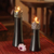 Mango wood and pewter candleholder, 'Summer Clover' (pair) - Handcrafted Mango Wood and Pewter Candleholders (Pair) thumbail