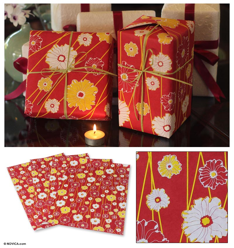 Saa Wrapping Paper (Set of 4) - Winter Garden