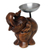 Wood candleholder, 'Elephant of Old Siam' - Fair Trade Mango Wood Candle Holder thumbail