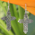 Sterling silver dangle earrings, 'Cross of Legends' - Sterling Silver Religious Earrings