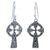 Sterling silver dangle earrings, 'Celtic Cross' - Sterling Silver Religious Dangle Earrings (image 2a) thumbail