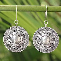 Sterling silver dangle earrings, 'Summer Leaves' - Floral Sterling Silver Dangle Earrings