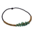 Beaded necklace, 'Green Orchids' - Brass Beaded Quartz Necklace (image 2b) thumbail