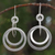 Sterling silver dangle earrings, 'Mekong Moon' - Unique Sterling Silver Dangle Earrings thumbail