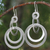 Sterling silver dangle earrings, 'Mekong Moon' - Unique Sterling Silver Dangle Earrings (image 2b) thumbail
