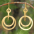 Gold plated dangle earrings, 'Mekong Sun' - Thai 24k Gold Plated Dangle Earrings thumbail