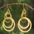 Gold plated dangle earrings, 'Mekong Sun' - Thai 24k Gold Plated Dangle Earrings (image 2b) thumbail