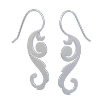 Sterling silver flower earrings, 'Thai Flora' - Sterling Silver Drop Earrings