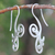 Sterling silver drop earrings, 'Enamored' - Modern Sterling Silver Drop Earrings thumbail