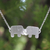 Sterling silver pendant necklace, 'Elephant Friendship' - Unique Sterling Silver Pendant Necklace thumbail