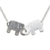 Sterling silver pendant necklace, 'Elephant Friendship' - Unique Sterling Silver Pendant Necklace (image 2a) thumbail