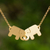 Gold plated pendant necklace, 'Elephant Friendship' - Gold Plated Pendant Necklace thumbail