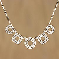 Sterling silver pendant necklace,' Starlight Geometry'