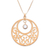 Gold plated blue topaz necklace, 'Lanna Moon' - Gold plated blue topaz floral necklace thumbail