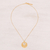 Gold plated blue topaz necklace, 'Lanna Moon' - Gold plated blue topaz floral necklace (image 2c) thumbail