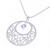 Amethyst floral necklace, 'Lanna Moon' - Amethyst and Silver Pendant Necklace (image 2e) thumbail