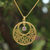 Gold plated amethyst floral necklace, 'Lanna Moon' - Gold plated amethyst floral necklace