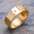 Gold plated band ring, 'Braille Love' - Gold plated band ring (image 2b) thumbail