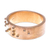 Gold plated band ring, 'Braille Love' - Gold plated band ring (image 2d) thumbail