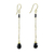 Gold plated onyx dangle earrings, 'Lanna Chimes' - Gold Plated Onyx Dangle Earrings thumbail