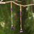 Gold plated amethyst dangle earrings, 'Lanna Chimes' - Artisan Crafted Gold Plated Silver Amethyst Earrings (image 2) thumbail