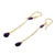 Gold plated amethyst dangle earrings, 'Lanna Chimes' - Artisan Crafted Gold Plated Silver Amethyst Earrings (image 2b) thumbail