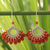 Carnelian dangle earrings, 'Orange Lanna' - Carnelian Beaded Earrings Handmade in Thailand thumbail